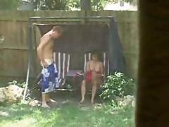 Young Amateur Caught On Spy Cam Having Sex In The Hammock In The Backyard