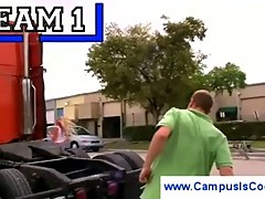 Blonde girl fucked by student hunk