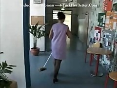 German Cleaning Woman Get Fucked By Young Guy
